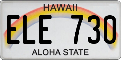 HI license plate ELE730