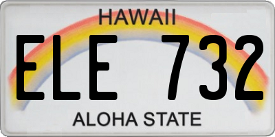 HI license plate ELE732