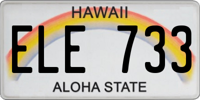 HI license plate ELE733