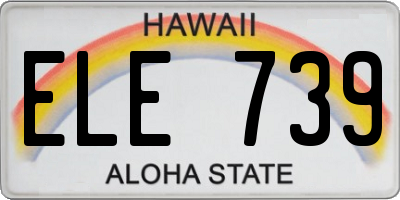 HI license plate ELE739