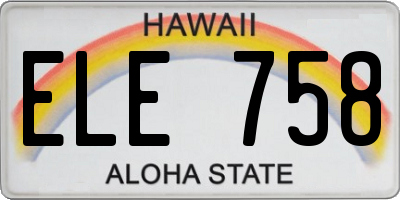 HI license plate ELE758