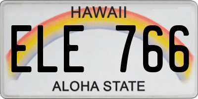 HI license plate ELE766