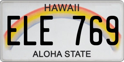 HI license plate ELE769