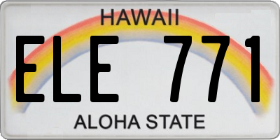 HI license plate ELE771