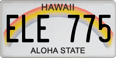 HI license plate ELE775