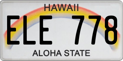 HI license plate ELE778