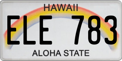 HI license plate ELE783