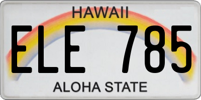 HI license plate ELE785