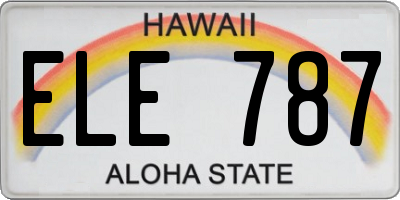 HI license plate ELE787