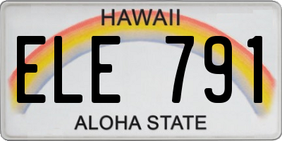 HI license plate ELE791