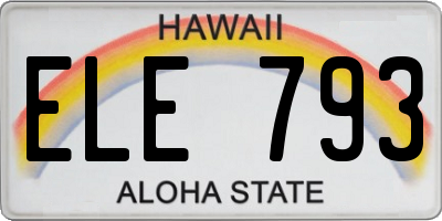 HI license plate ELE793