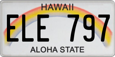 HI license plate ELE797