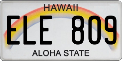 HI license plate ELE809