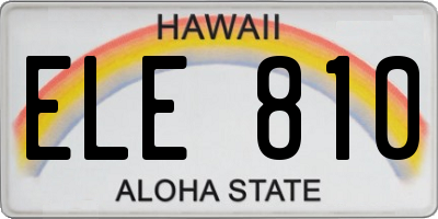 HI license plate ELE810