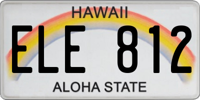 HI license plate ELE812