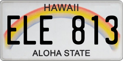HI license plate ELE813