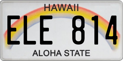 HI license plate ELE814