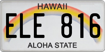 HI license plate ELE816