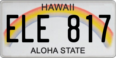 HI license plate ELE817
