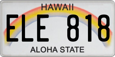 HI license plate ELE818