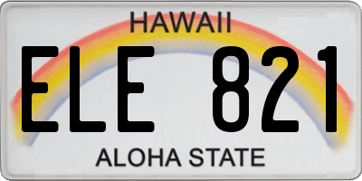 HI license plate ELE821