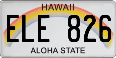 HI license plate ELE826