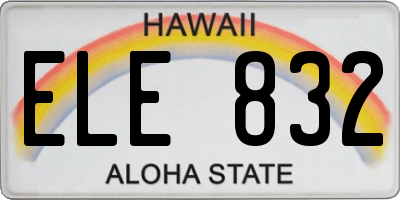 HI license plate ELE832