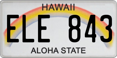 HI license plate ELE843