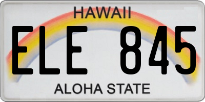 HI license plate ELE845