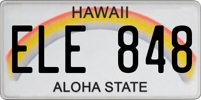 HI license plate ELE848