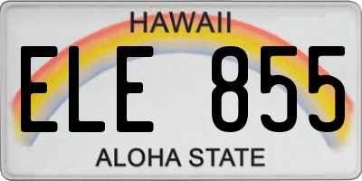 HI license plate ELE855