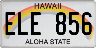 HI license plate ELE856