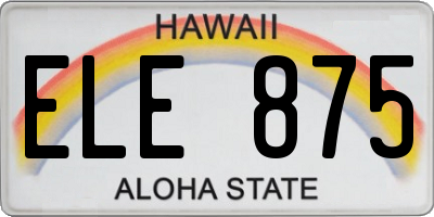 HI license plate ELE875