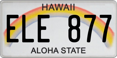 HI license plate ELE877