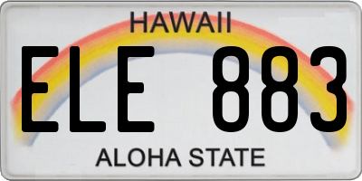 HI license plate ELE883