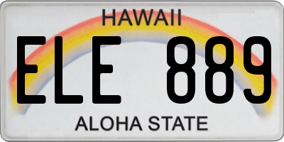 HI license plate ELE889