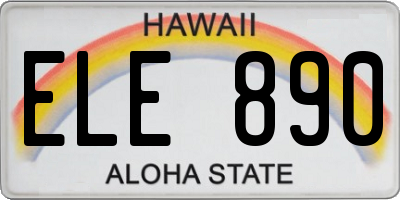 HI license plate ELE890