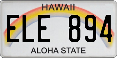 HI license plate ELE894