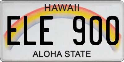 HI license plate ELE900