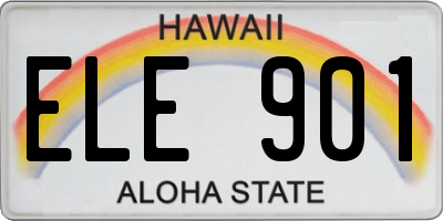 HI license plate ELE901