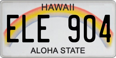 HI license plate ELE904