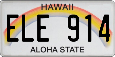 HI license plate ELE914