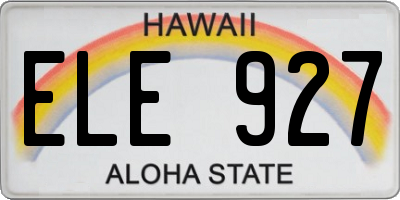 HI license plate ELE927
