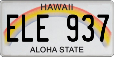 HI license plate ELE937