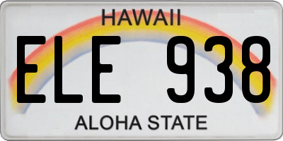 HI license plate ELE938