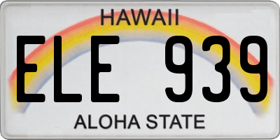 HI license plate ELE939