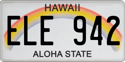HI license plate ELE942