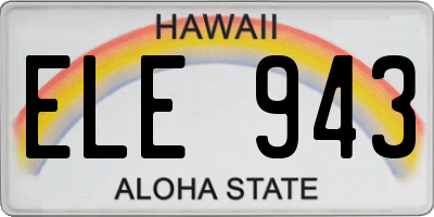 HI license plate ELE943