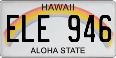 HI license plate ELE946