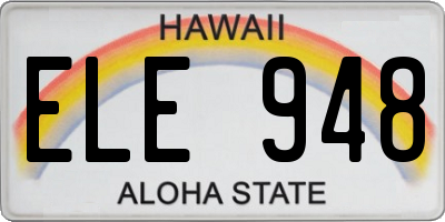 HI license plate ELE948